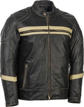 HIGHWAY 21 Motordrome Leather Motorcycle Jacket, Antique Black, Small - £227.07 GBP