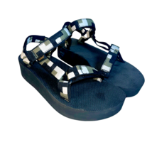 1008844 Teva Women&#39;s Flatform Universal Platform Sandal Black Size 10 Di... - $49.99