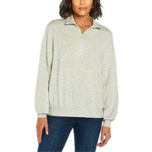 Three Dots Womens Quarter Zip Pullover, X-Large, Heather Grey - $53.16