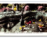 RPPC Tinted Lot of 4 Butchart Gardens Victoria BC Canada UNP Postcards U26 - £4.63 GBP
