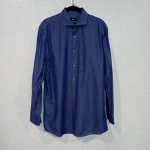 HUGO BOSS Men’s Blue/Purple Slim Fit Dress Shirt Size 16 X 32/33 Perfect Cond. - £10.26 GBP