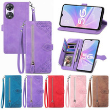 Leather Magnetic Wallet Flip Phone Case Strap For Oppo A78 A58 5G - £36.00 GBP