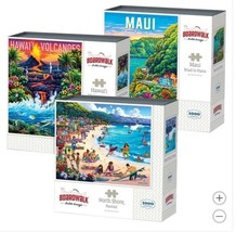Boardwalk Jigsaw Puzzles Hawaii 3-Pack Volcanoes Maui Road to Hana North... - $69.99