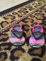 Op Little Pink Black Flip Flops Sandals Shoes Size 5-6 - £21.11 GBP