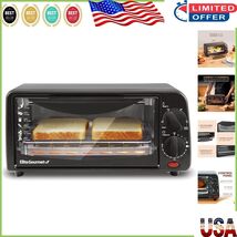 Sleek Black 2 Slice Toaster Oven with Adjustable Timer &amp; Non-Stick Acces... - $83.91 CAD