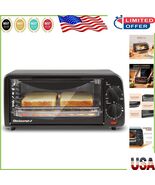Sleek Black 2 Slice Toaster Oven with Adjustable Timer &amp; Non-Stick Acces... - $1,107.60 MXN