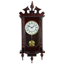 Bedford Clock Collection Classic 31 Inch Chiming Pendulum Wall Clock in Cherry O - £247.73 GBP
