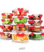 Serenelife (24) Superior Glass Food Storage Containers Set- Stackable De... - $61.74