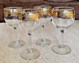 Set of 4 Culver Tyrol MCM 22K Gold Embossed Encrusted Wine Glasses 5 3/4... - $784.03 MXN