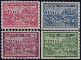 1940 American Olympic Committee Helsinki/St. Moritz Cinderella Stamps Se... - $10.99