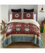 Country Southern Star Printed Quilt Set Southwestern Geometric Plaid Gingham - $48.45 - $155.15