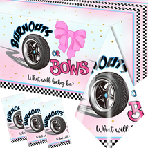 3Pcs Burnouts or Bows Gender Reveal Tablecloths He or She Table Covers Burnouts  - £12.54 GBP