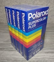 New Blank VHS Tapes Lot of 5 Polaroid Supercolor Plus T-120 246m Sealed - £13.41 GBP