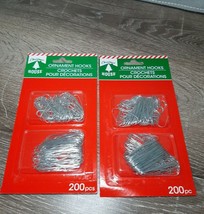 2 Packs Christmas House Silver Ornament Hooks NEW(200pc each=400 total)S... - $13.81