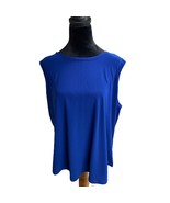Love Scarlett Sleeveless Tank Top Blouse Royal Blue Round Neck Plus Size 2x - $18.88
