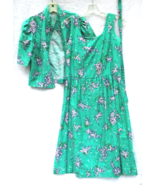 Malia Honolulu Hawaii Dress and Jacket Two-Piece Set Vintage Size 12 Sun... - $42.75