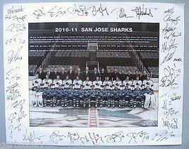 Sj Sharks Equipo Foto 2010-11 Temporada Nhl Hockey 11x14 Ticket Soporte San José - £14.27 GBP