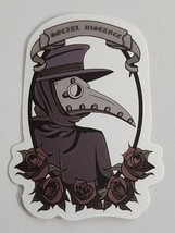 Social Distance Person with Plague Mask Roses Monochrome Sticker Decal A... - $2.30