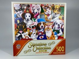 Master Piece Essential Workers 500 Piece Jigsaw Puzzle Cat, Dog, Nurse, Teacher - £21.57 GBP