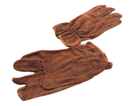Cow Leather Gloves Brown Elastic Wrist Work Industrial Safety by Austin ... - £15.05 GBP