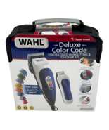 WAHL Hair Clipper & Trimmer Set Storage Case Color Coded Guards Scissors 2 Combs - $51.48