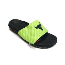 Under Armour Mens Size 7 UA Project Rock Slides SL 2.0 Brahma Bull Green Sandals - £29.86 GBP