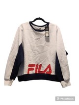 Fila Women Plus Size 3X Calm Graphic Colorbock Sweatshirt White Navy NWT - £15.78 GBP