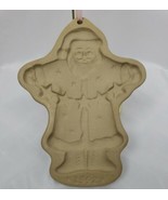 Brown Bag Cookie Art Mold Santa Claus Stars Giant Stamp Gift Ceramic Vtg... - £11.58 GBP