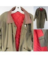 VINTAGE HUNTING TRENCH COAT military CONVERTIBLE jacket m QUILT CANVAS &amp;... - $79.99