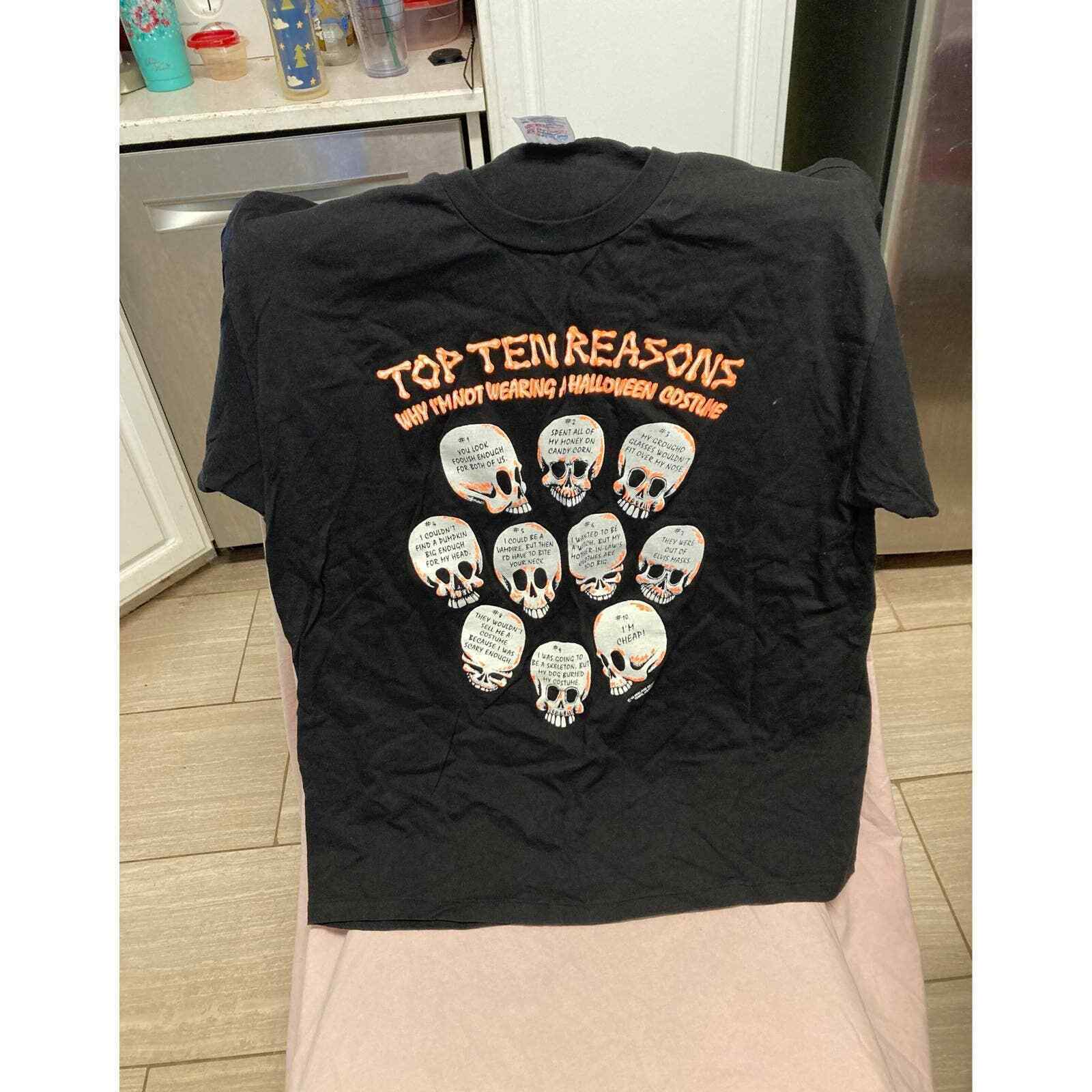 Vintage Top Ten Reasons Why Im Not Wearing A Halloween Costume T-Shirt Size XL - £39.56 GBP