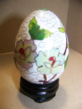 Vintage Cloisonne Enamel Egg w/ Stand 2 1/2&quot; Butterfly - $18.00