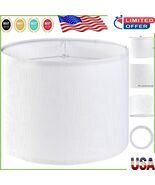 Modern White Textured Drum Lampshade 13&quot;W x 10&quot;H - Perfect for Any Lamp ... - $67.13 CAD
