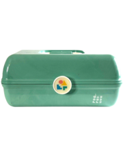 Vintage Caboodles Make Up Carrying Case Travel Sea Foam Green Marble 5626 - £15.95 GBP