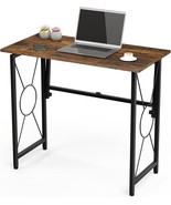 Black Metal Frame, Modern Industrial Style Study Writing Table, No Assembly - £77.08 GBP