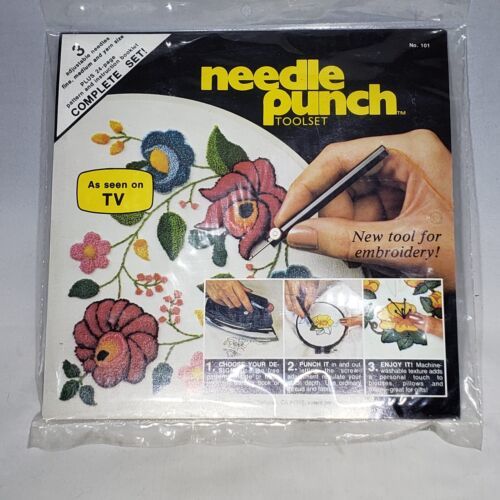 Needle Punch Toolset VTG 1977 Craftways 3 Adjustable Needles Embroidery NOS - $19.95