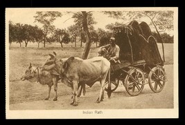 Vintage Postcard Indian Rath India Cattle Pulled Hack Carriage Wagon Delhi - £10.27 GBP