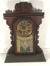 Ingraham Clock Antique Gingerbread Case Pendulum Chime Parts Restore Mad... - $148.48