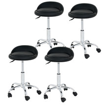 Set of 4 Salon 360 Swivel Stool Chair Facial Tattoo Beauty PU Leather Hydraulic - £161.42 GBP