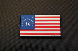 PVC GITD Bennington Flag Spirit of &#39;76 Uniform Patch American 1776 Hook/Loop - £6.41 GBP