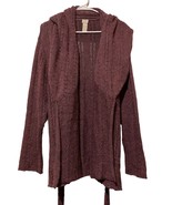 J Jill Open Front Purple Long Cardigan Sweater Crochet Large Alpaca Wool... - £22.06 GBP