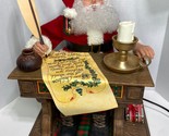 Holiday Creations VTG 1996 18x14&quot; Animated Santa Claus Writing List Deco... - £78.60 GBP
