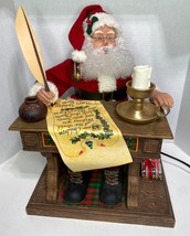 Holiday Creations VTG 1996 18x14&quot; Animated Santa Claus Writing List Decoration - £78.65 GBP