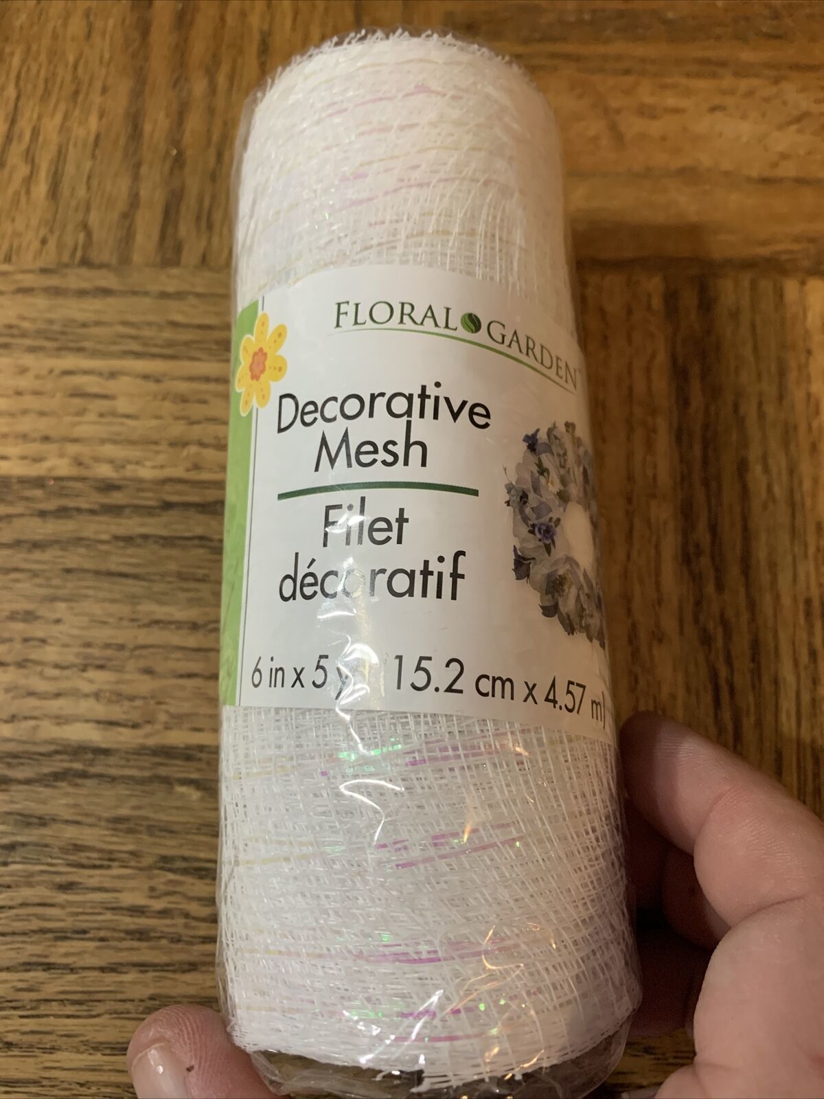 Floral Garden Decorative Mesh White - $7.80