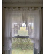White Lace Swag Curtain Valance set of 2 panels - £11.67 GBP