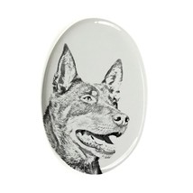 Australian Kelpie - Gravestone oval ceramic tile with an image of a dog. - £7.98 GBP