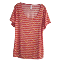 LulaRoe Shirt Women’s Size XL Red Yellow Short Sleeve High Low Lightweight - $8.99