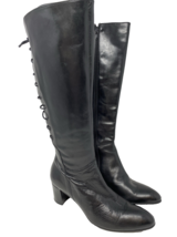 Kämpgen German Handmade Women&#39;s Laced-Back Boots Black Size 39 Euro - $53.19