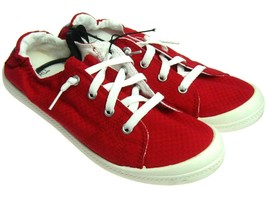 Time &amp; Tru Womens Scrunch Back Sneakers Red Slip On Shoes Memory Foam Si... - £15.62 GBP