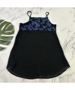 Gilligan O&#39;Malley Vintage 90s Slip Nightie Mini Dress Size M Black Blue ... - €21,99 EUR