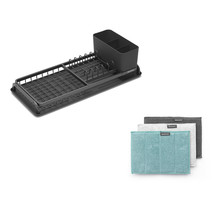 Brabantia Compact Dish Drying Rack w/ Cleaning Pad (Drk Gry) - $128.55 CAD